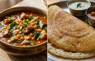 Kathirikai Gothsu with Kal Dosa