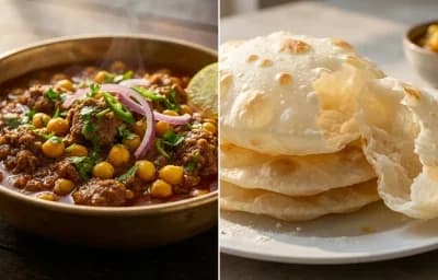 Keema Ghugni with Bengali Luchi