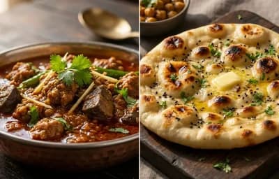 Keema Kaleji with Kulcha