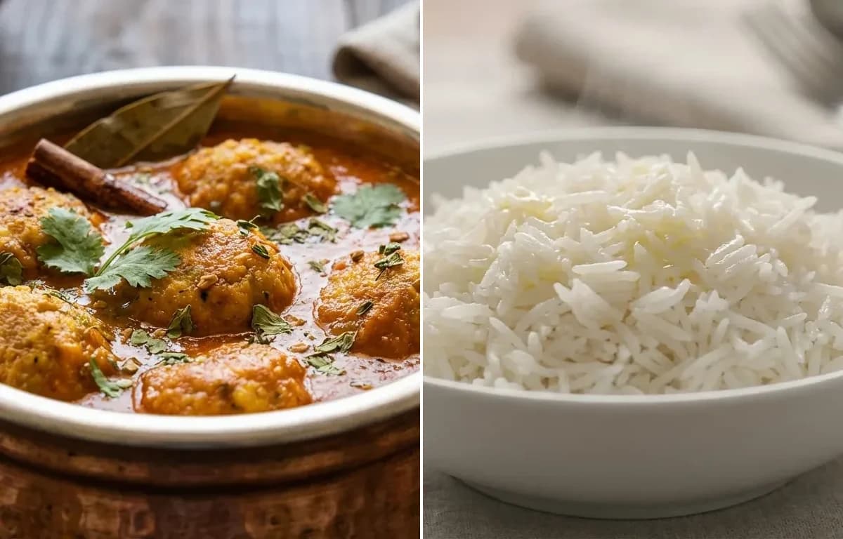 Kela Kofta with Steamed Basmati Rice