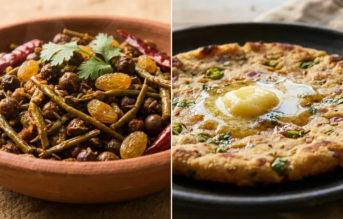 Ker Sangri Sabzi with Tikkad Roti
