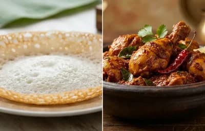 Kerala Appam with Chicken Urval