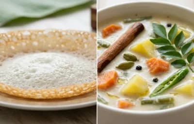 Kerala Appam with Kerala Vegetable Stew