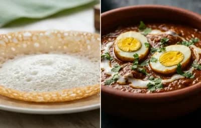 Kerala Appam with Mangalorean Egg Bafat Curry
