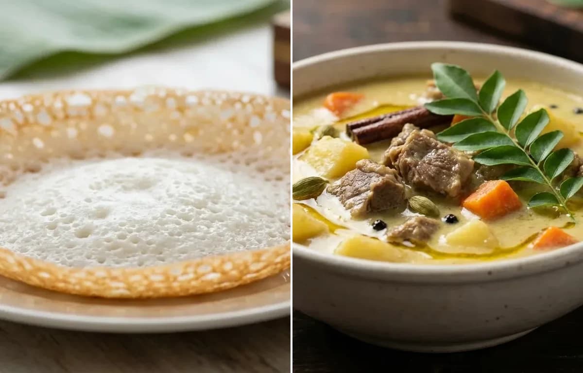 Kerala Appam with Mutton Stew