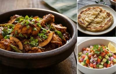 Kerala Chicken Peralan with Parotta