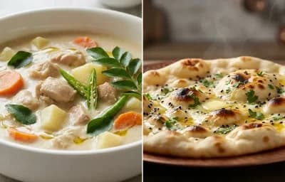 Kerala Chicken Stew with Butter Naan