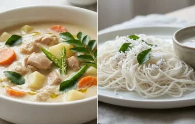 Kerala Chicken Stew with Idiyappam