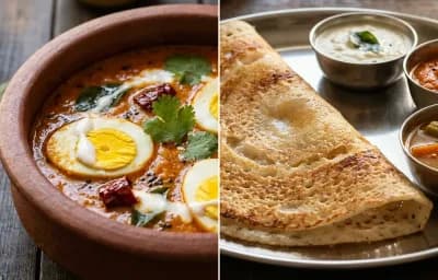 Kerala Egg Curry with Dosa