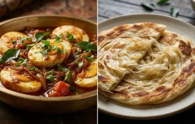Kerala Egg Roast with Parotta