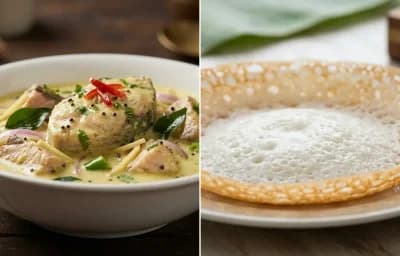 Kerala Fish Molly with Kerala Appam