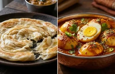 Kerala Parotta with Egg Curry