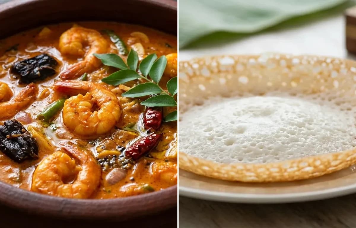 Kerala Prawn Curry with Kerala Appam