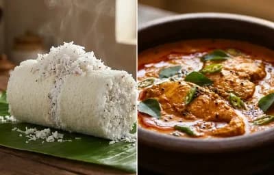 Kerala Puttu with Fish Curry
