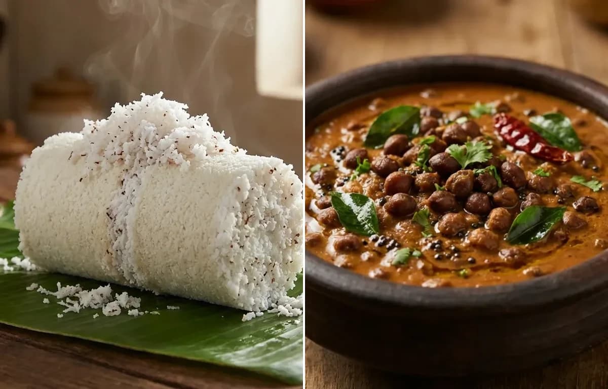 Kerala Puttu with Kerala Kadala Curry