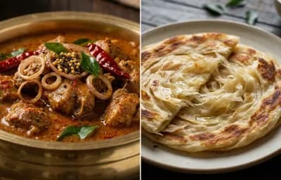 Kerala Rabbit Curry with Parotta