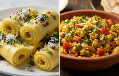 Khandvi with Egg Bhurji
