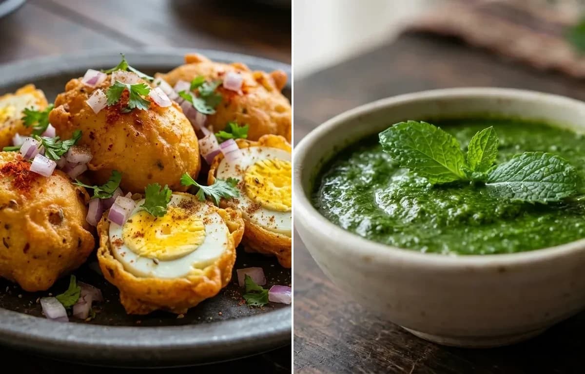 Kodi Guddu Bajji with Mint Chutney