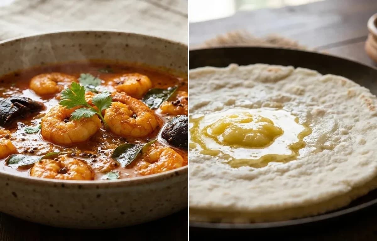 Kolambi che Kalvan with Tandalachi Bhakri