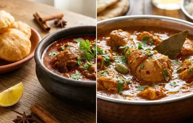 Kombdi Vade with Chicken Curry