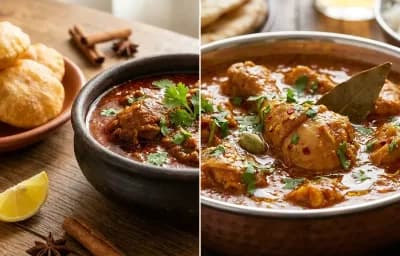 Kombdi Vade with Chicken Curry