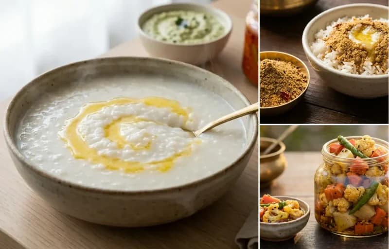 Konkani Pej, Metkut and Vegetable Pickle