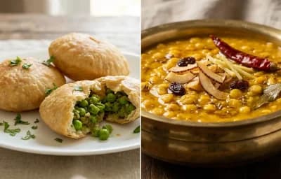 Koraishutir Kochuri with Cholar Dal