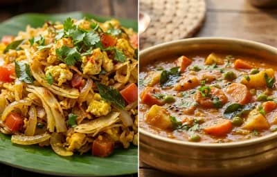 Kothu Parotta with Vegetable Salna