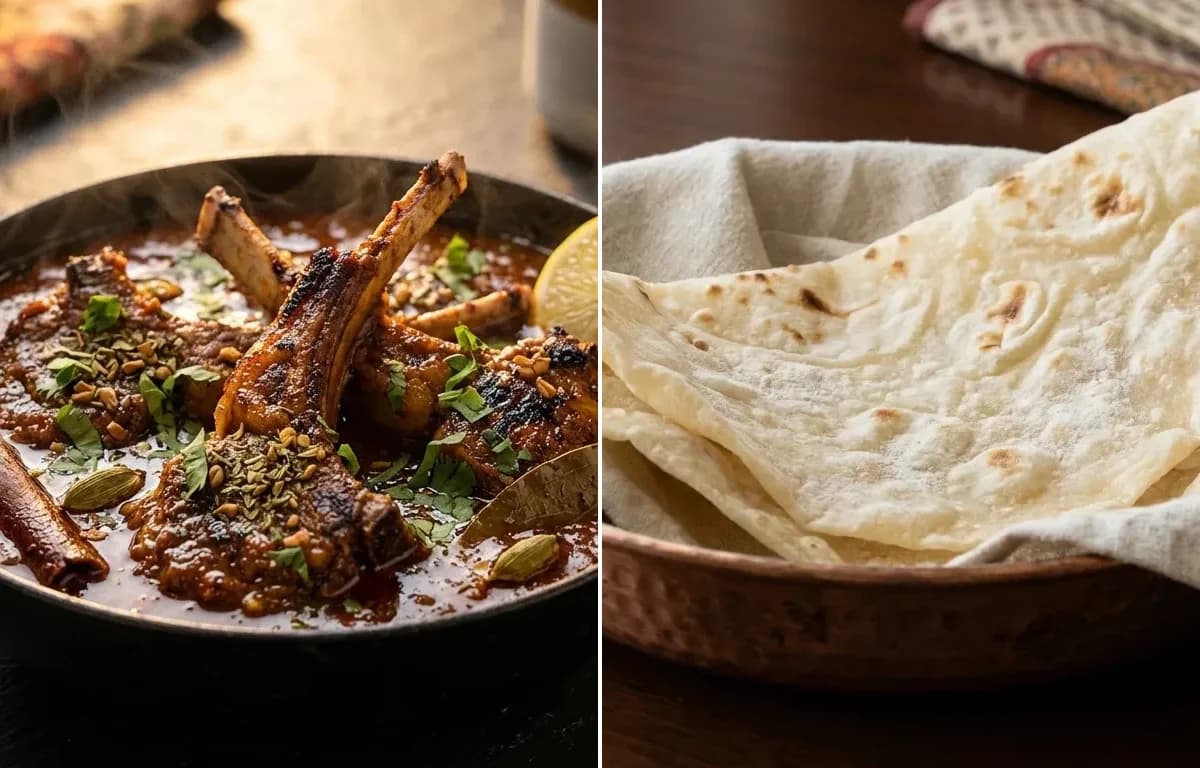 Lamb Chops Masala with Roomali Roti
