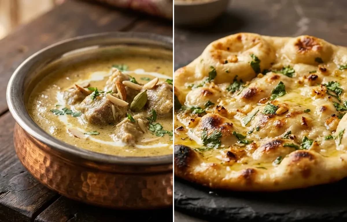 Lamb Pasanda with Garlic Naan