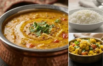 Langar Dal with Steamed Basmati Rice and Gobi Sabzi