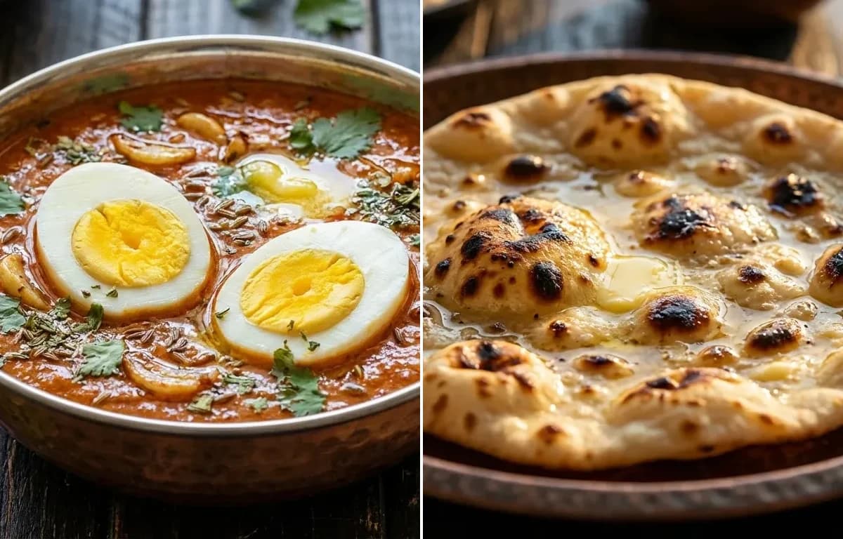 Lasooni Egg Curry with Tandoori Roti