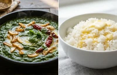 Lasooni Palak with Jasmine Rice