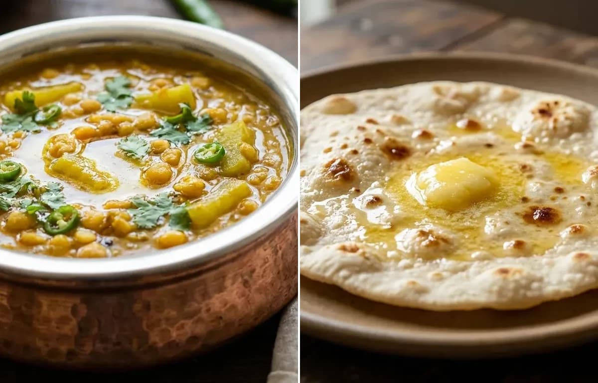 Lauki Chana Dal with Jowar Roti