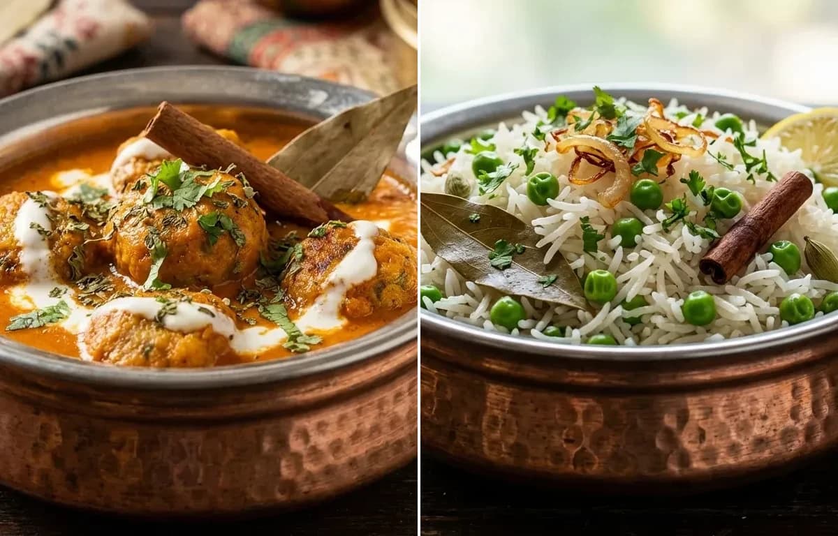 Lauki Kofta with Matar Pulao
