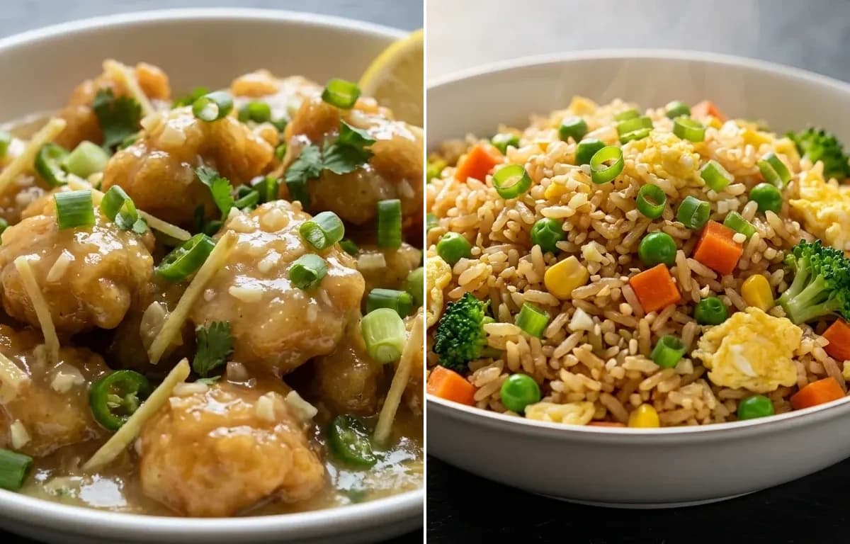 Lemon Chicken with Vegetable Fried Rice