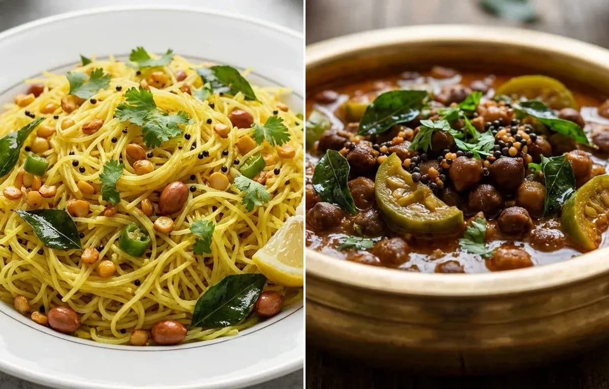 Lemon Sevai with Chana Ghashi