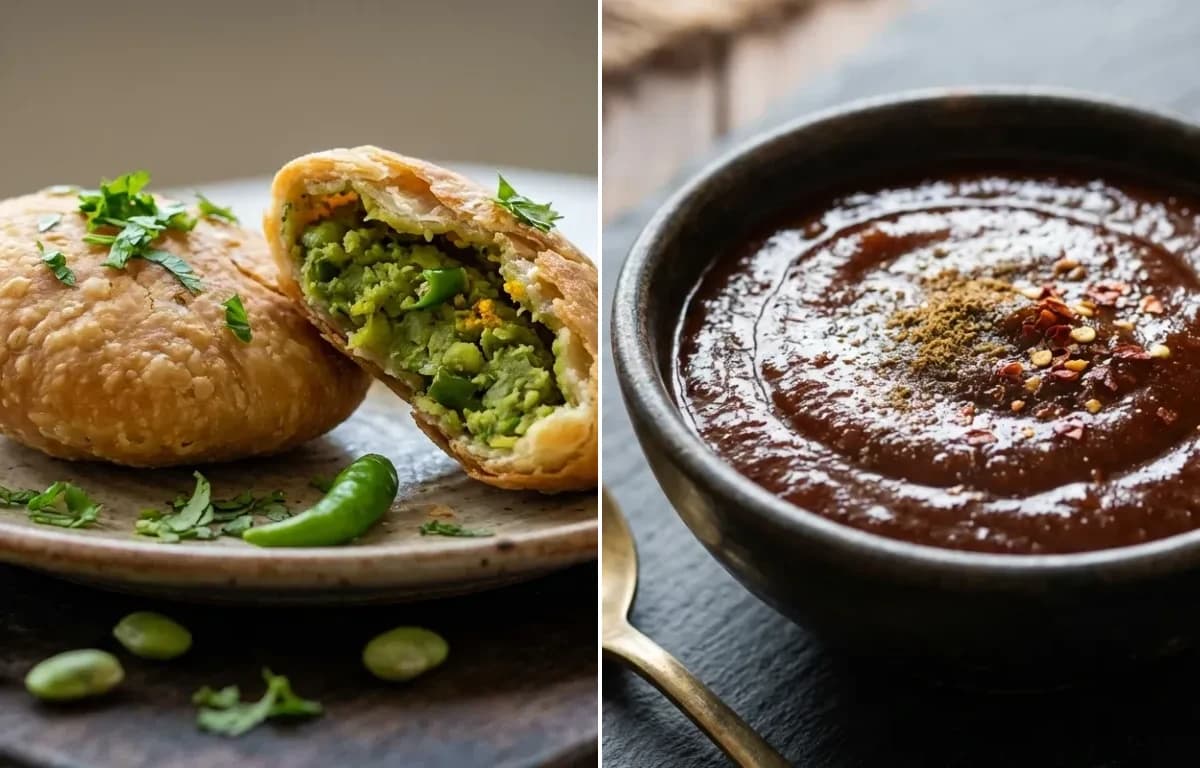 Lilva Kachori with Tamarind Chutney