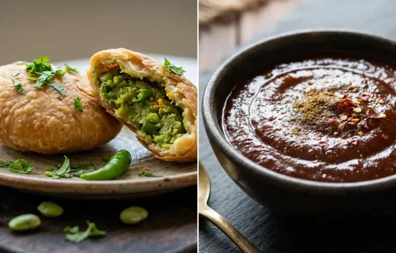 Lilva Kachori with Tamarind Chutney