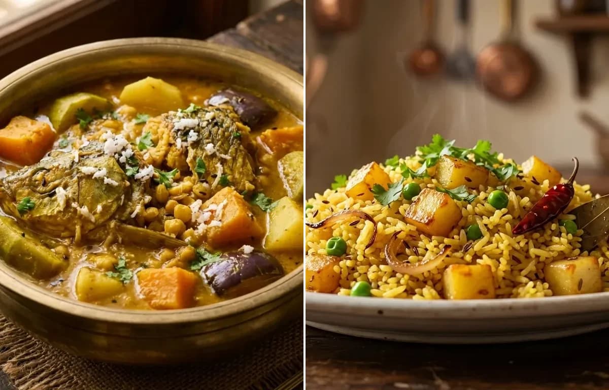 Macha Mahura with Bhaja Bhaat