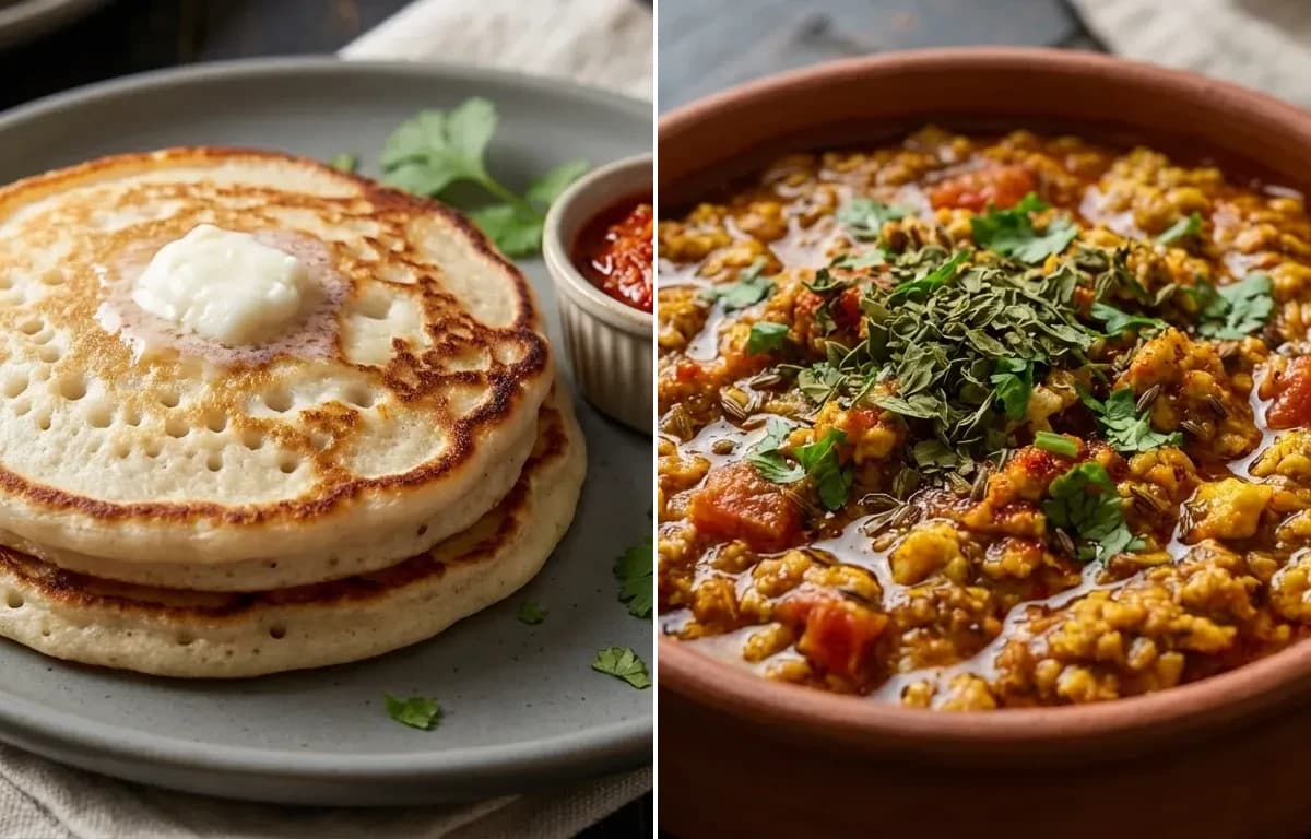 Maharashtrian Amboli with Egg Keema Masala