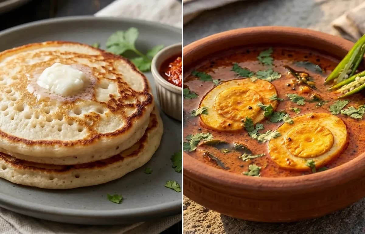 Maharashtrian Amboli with Konkani Egg Curry