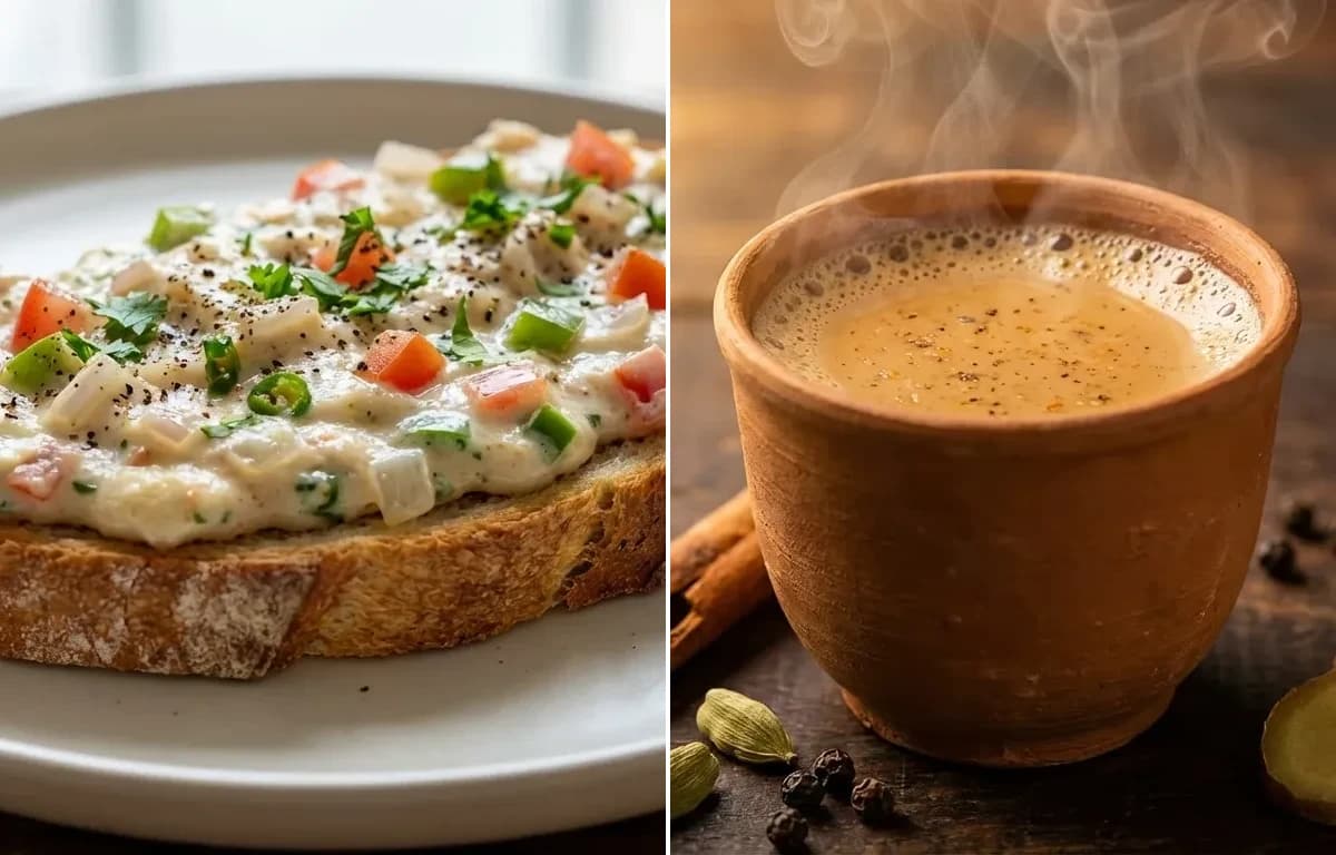 Malai Bread Toast with Masala Chai