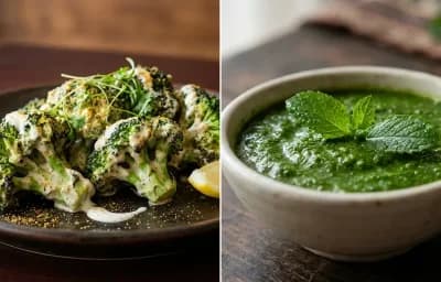 Malai Broccoli with Mint Chutney
