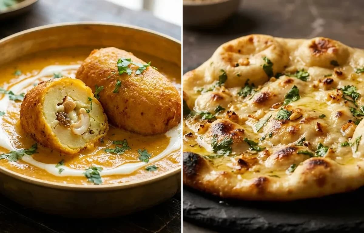 Malai Kofta with Garlic Naan