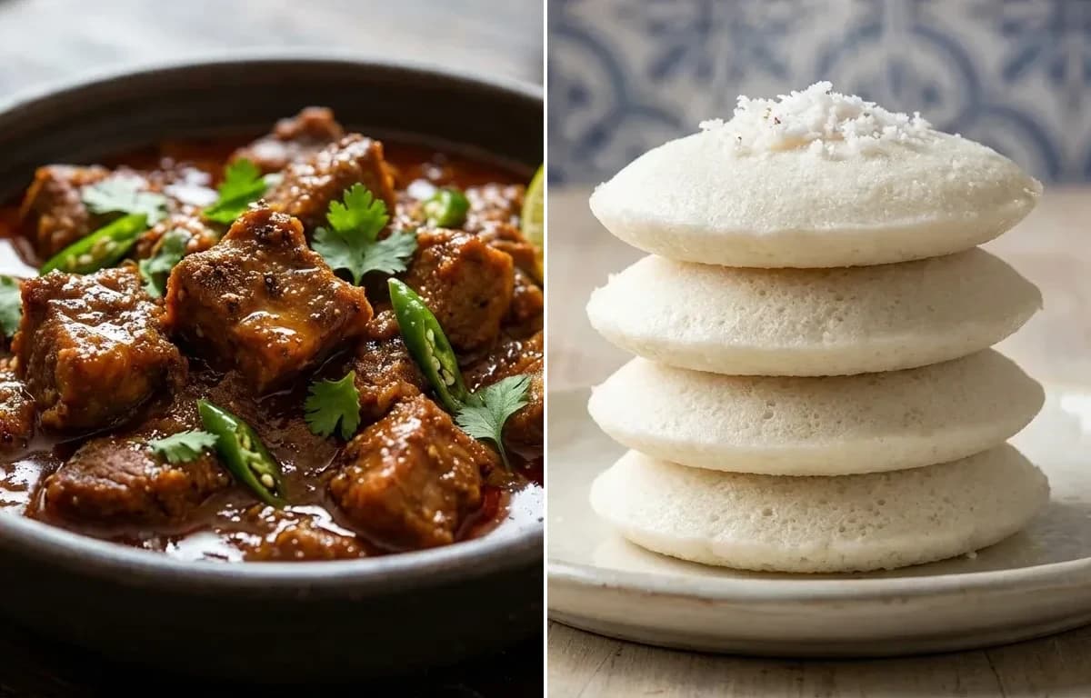 Mangalorean Pork Bafat with Goan Sanna