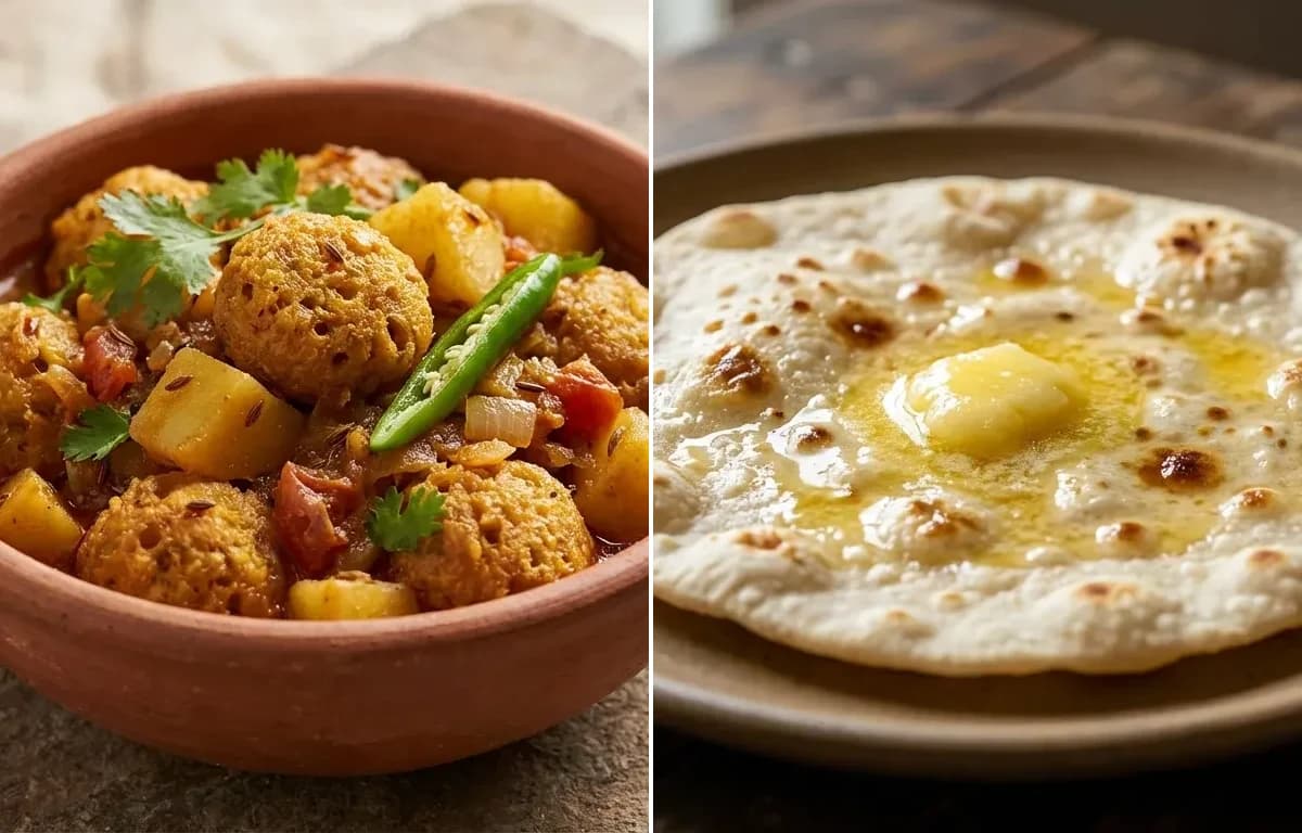 Mangodi Aloo Sabzi with Jowar Roti