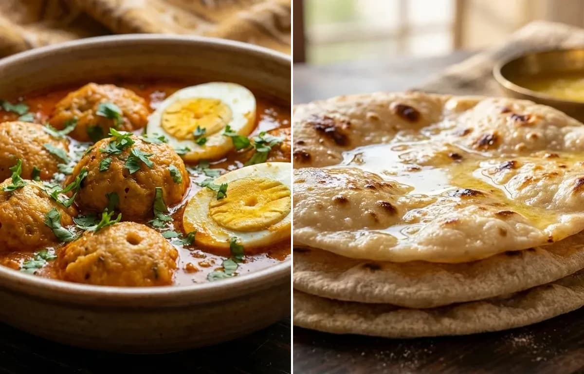 Mangodi Sabzi with Egg with Chapati
