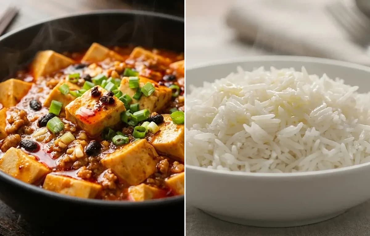 Mapo Tofu with Steamed Basmati Rice