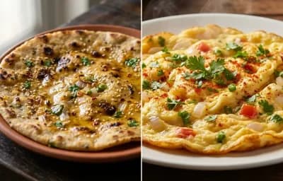 Masala Bhakri with Masala Omelette